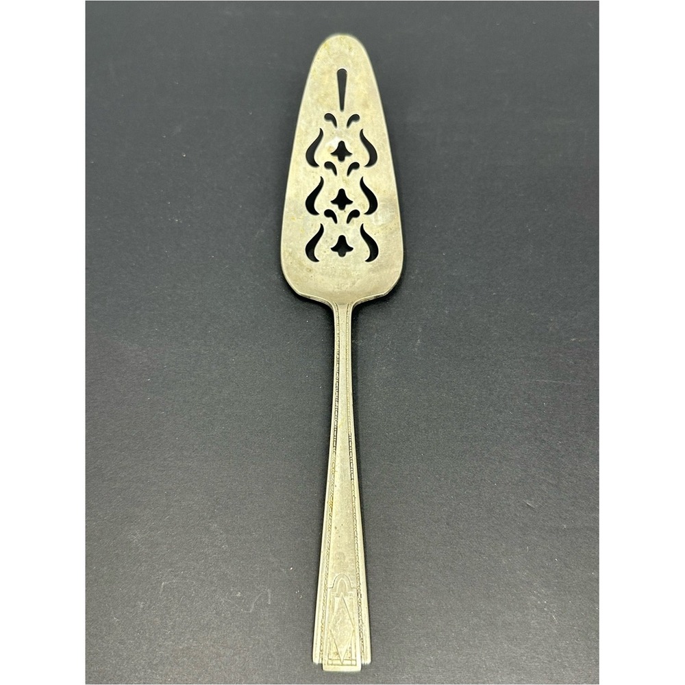 Antique National Silver Company E.P.N.S. Silverplate Pierced Pie Pastry Server